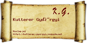 Kutterer Györgyi névjegykártya